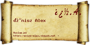 Énisz Alex névjegykártya